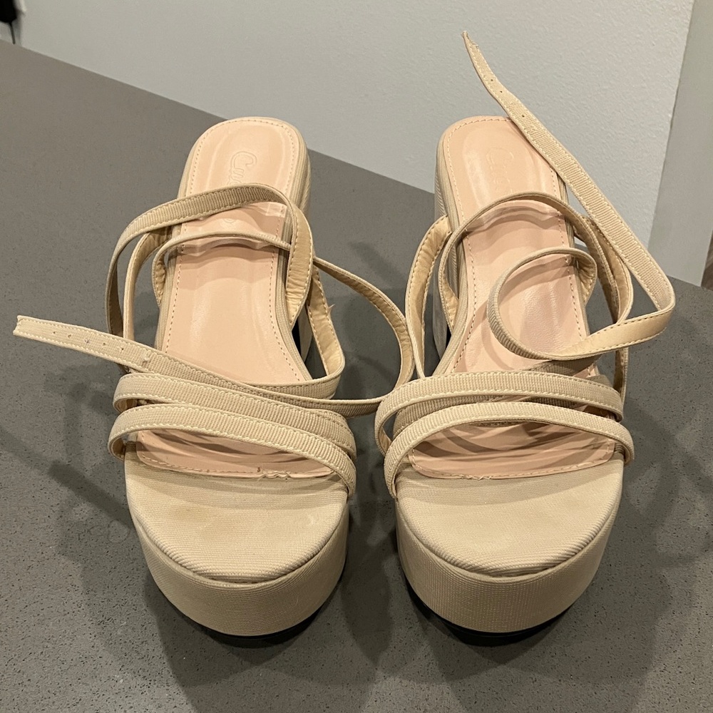 Chic Beige Women's Platform Sandals